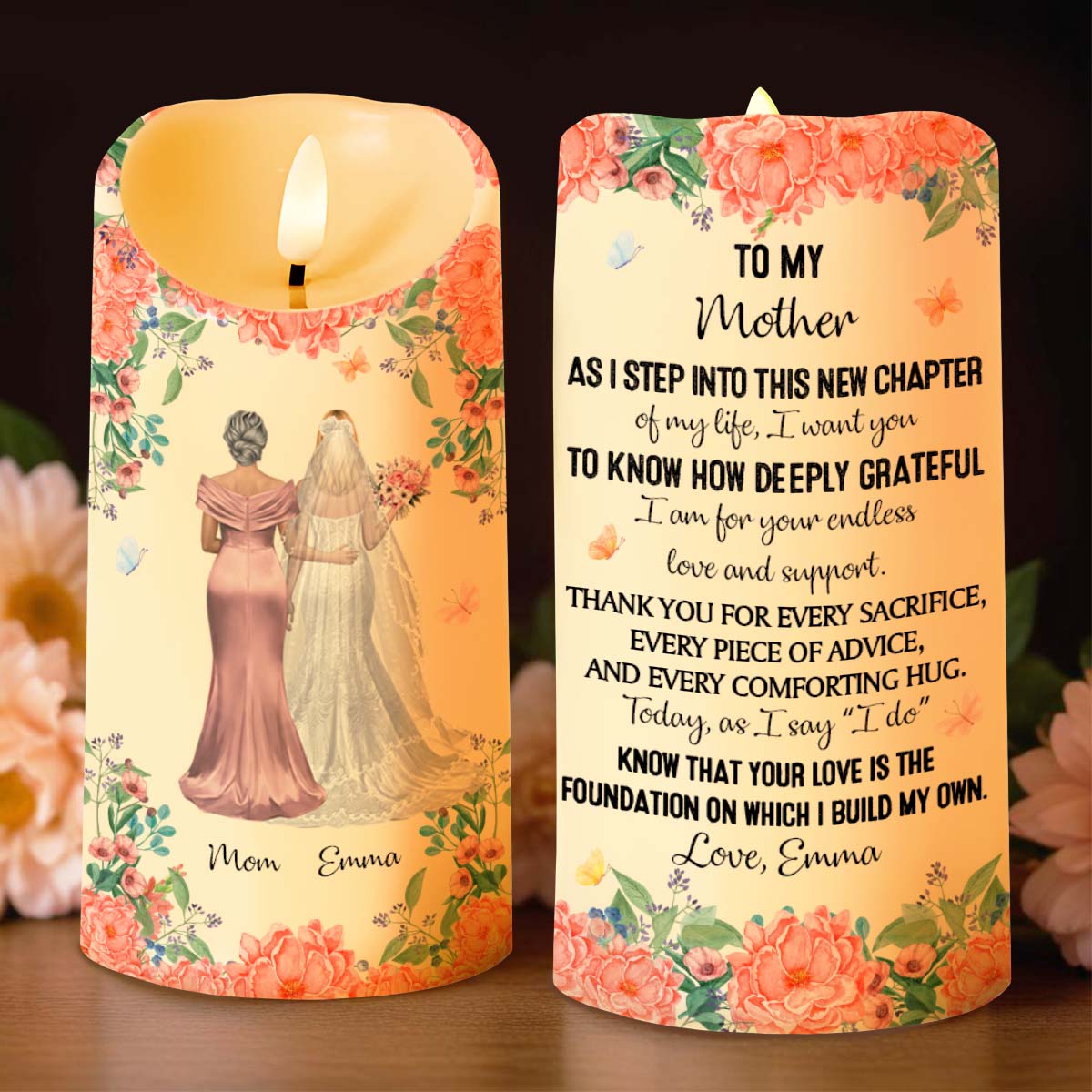 To My Mother, As I Step Into This New Chapter - Personalized Custom LED Candle - MOM152_LECA