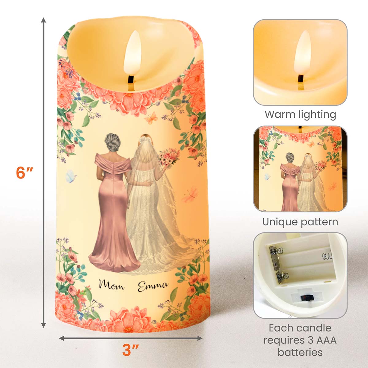 To My Mother, As I Step Into This New Chapter - Personalized Custom LED Candle - MOM152_LECA