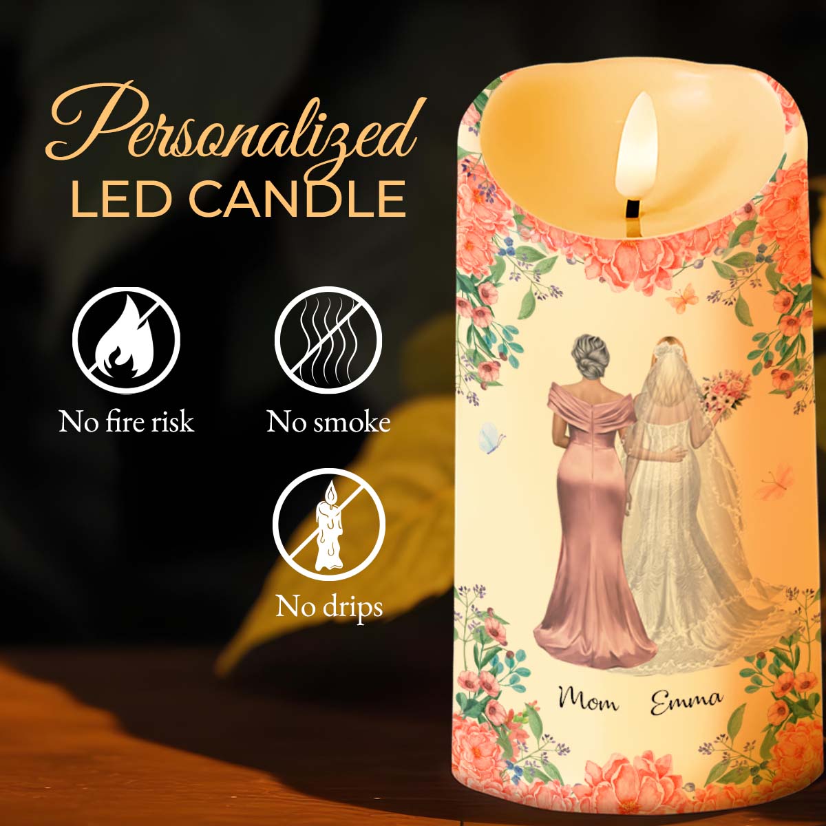 To My Mother, As I Step Into This New Chapter - Personalized Custom LED Candle - MOM152_LECA
