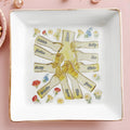Our Family Bond, Holding Hands With Flowers - Personalized Custom Jewelry Dish, Square Ceramic Dish - MOM166_SCRD