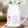 To My Mother In Law Bonus Mom Message With Purple Flower And Butterflies - Personalized Ceramic Flower Vase