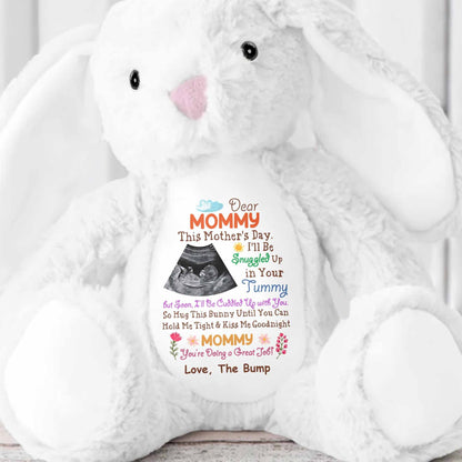 Dear Mommy This Mother's Day Baby Bump Ultrasound Flower - Personalized Stuffed Bunny - MOM178_BUN