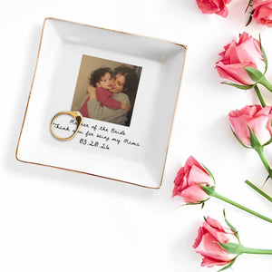 Mother Of The Bride Thank You For Being My Mama Custom Photo - Personalized Custom Jewelry Dish, Square Ceramic Dish - MOM207_SCRD