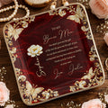To My Bonus Mom You Didn't Give Me Life Flower Butterfly - Personalized Custom Jewelry Dish, Ceramic Dish, Square Shape - MOM228_SCRF