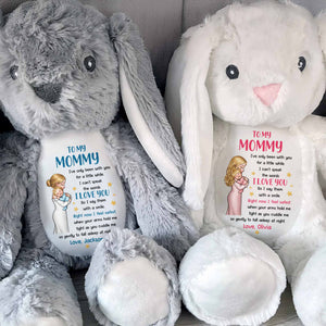 To My Mommy I Love You Mother and Baby Stars - Personalized Stuffed Bunny - MOM267_BUN