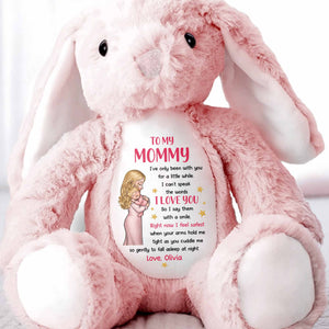 To My Mommy I Love You Mother and Baby Stars - Personalized Stuffed Bunny - MOM267_BUN