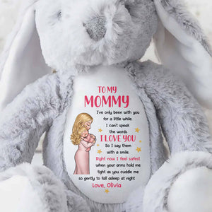 To My Mommy I Love You Mother and Baby Stars - Personalized Stuffed Bunny - MOM267_BUN