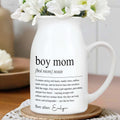 Boy Mom Dictionary Definition With Custom Name - Personalized Ceramic Flower Vase