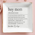 Boy Mom Definition Personalized Ceramic Dish For Her - Personalized Custom Jewelry Dish, Square Ceramic Dish - MOM295_SCRD