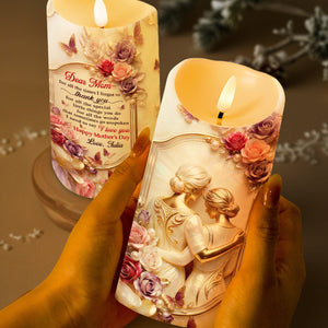 Dear Mom For All The Times Thank You Flowers And Butterflies - Personalized Custom LED Candle - MOM317_LECA