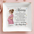 Mommy I Haven’t Got To Meet You Yet Pregnant Woman Art - Personalized Custom Jewelry Dish, Square Ceramic Dish - MOM328_SCRD