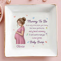 Mummy To Be Very Best Mommy Pregnant Woman And Baby Icons - Personalized Custom Jewelry Dish, Square Ceramic Dish - MOM329_SCRD