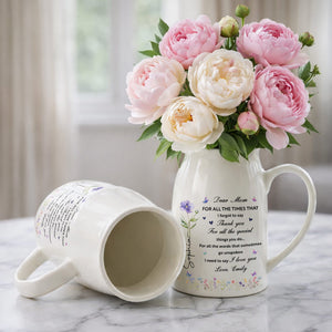 Dear Mom For All The Times Birth Month Flower And Butterflies - Personalized Ceramic Flower Vase