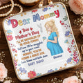 Dear Mommy This Mother's Day Expecting Mother And Floral Art - Personalized Custom Jewelry Dish, Ceramic Dish, Square Shape - MOM372_SCRF