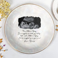 This Mother's Day I'm Snuggled Up Ultrasound Sonogram Photo - Personalized Custom Jewelry Dish, Ceramic Dish, Round Shape - MOM375_RCRF