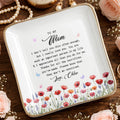 To My Mom I Love You Birth Month Flowers Ceramic Gift - Personalized Custom Jewelry Dish, Ceramic Dish, Square Shape - MOM415_SCRF