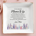 To An Amazing Mama To Be Birth Month Flowers Heart Jewelry Holder - Personalized Custom Jewelry Dish, Square Ceramic Dish - MOM416_SCRD