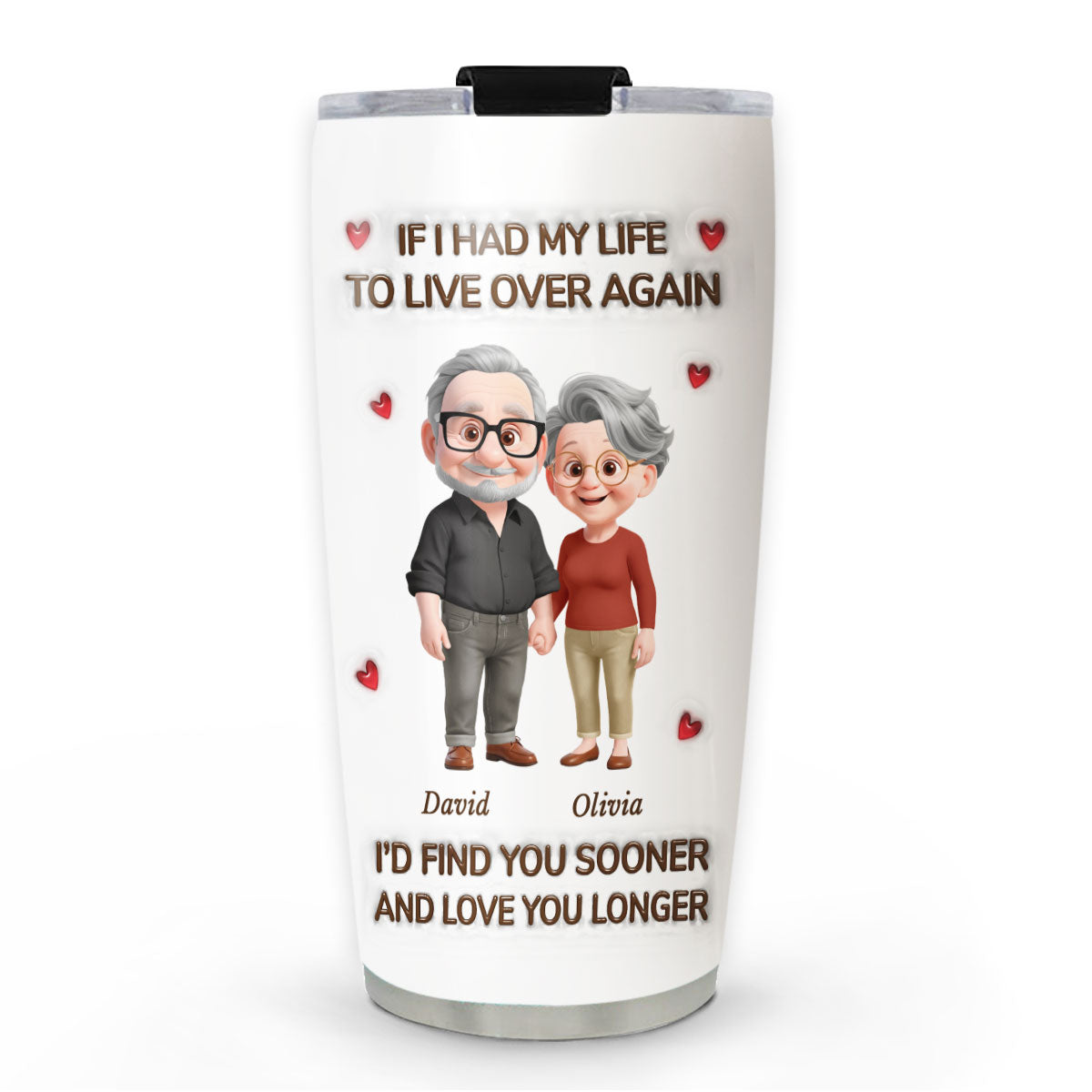 Love You For Life - Personalized 3D Inflated Effect Tumbler - Christmas Gift For Wife