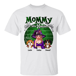 Mommy Of The Monsters Halloween Green Retro Personalized Shirt