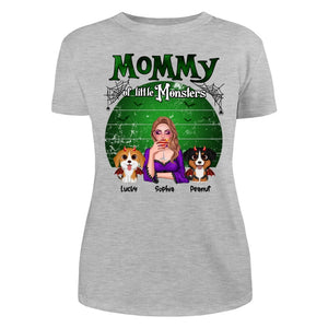 Mommy Of The Monsters Halloween Green Retro Personalized Shirt