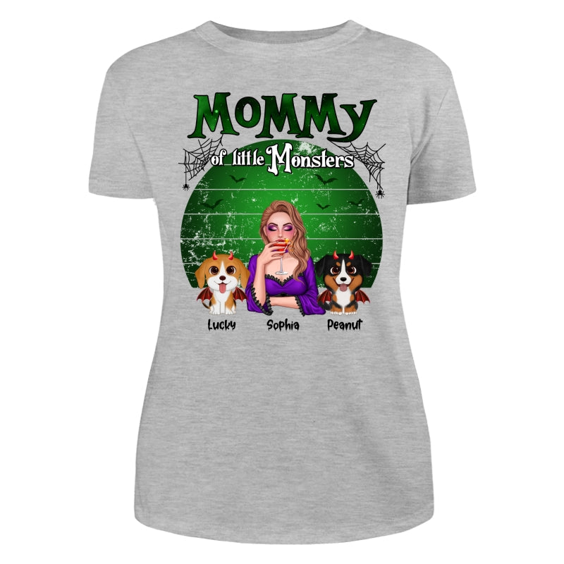 Mommy Of The Monsters Halloween Green Retro Personalized Shirt