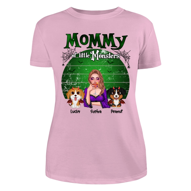 Mommy Of The Monsters Halloween Green Retro Personalized Shirt