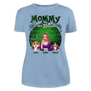 Mommy Of The Monsters Halloween Green Retro Personalized Shirt