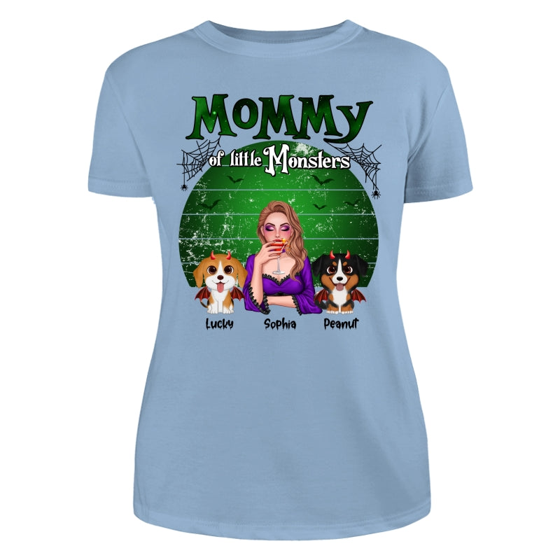Mommy Of The Monsters Halloween Green Retro Personalized Shirt