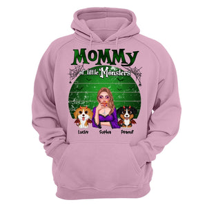 Mommy Of The Monsters Halloween Green Retro Personalized Shirt