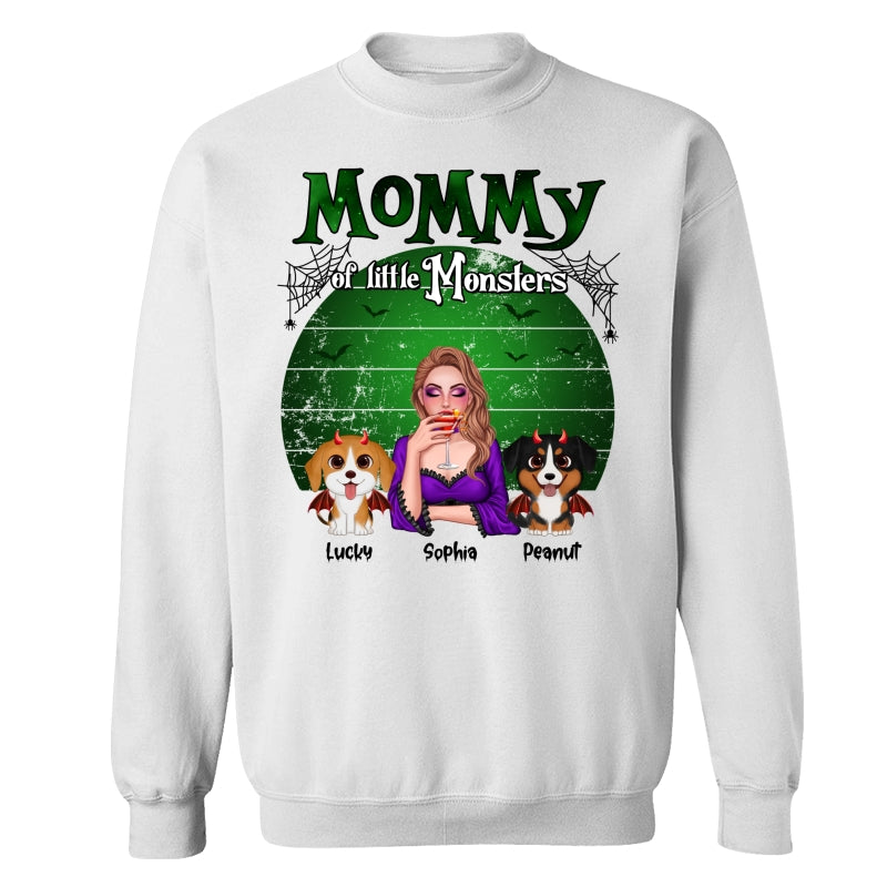 Mommy Of The Monsters Halloween Green Retro Personalized Shirt