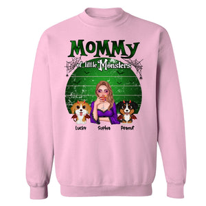 Mommy Of The Monsters Halloween Green Retro Personalized Shirt