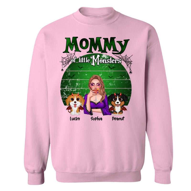 Mommy Of The Monsters Halloween Green Retro Personalized Shirt