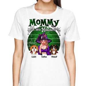 Mommy Of The Monsters Halloween Green Retro Personalized Shirt