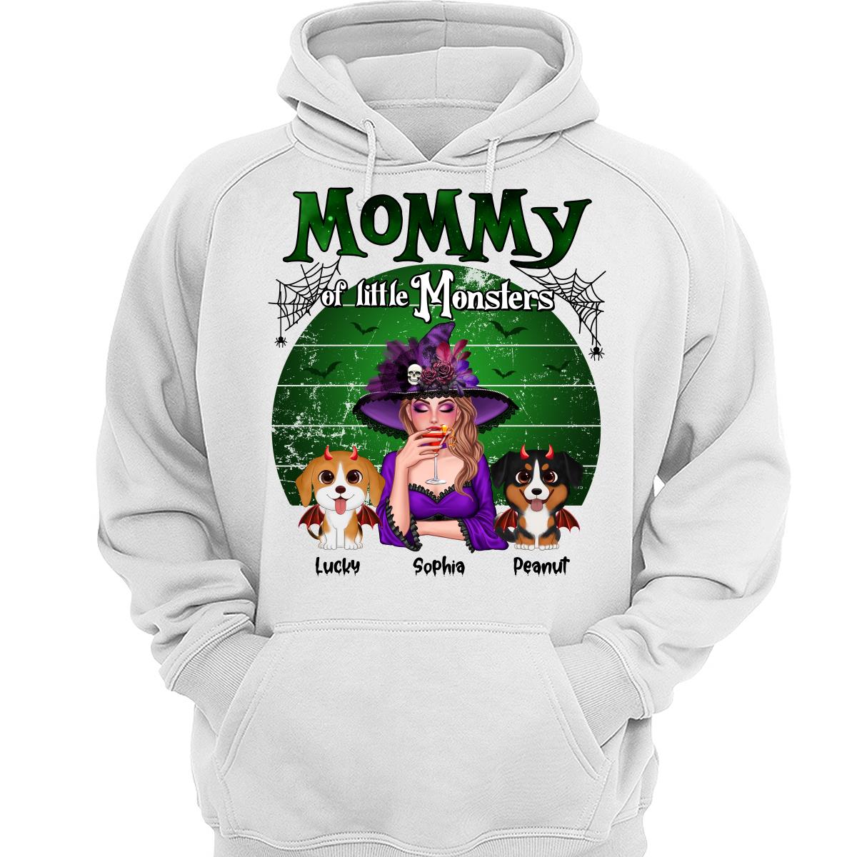 Mommy Of The Monsters Halloween Green Retro Personalized Shirt
