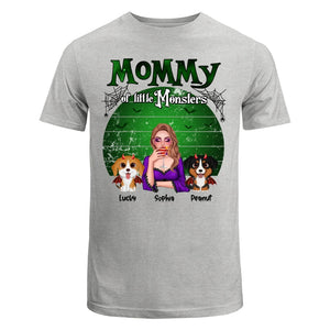 Mommy Of The Monsters Halloween Green Retro Personalized Shirt