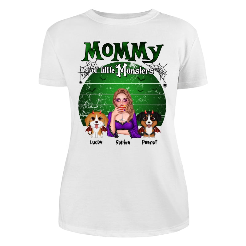 Mommy Of The Monsters Halloween Green Retro Personalized Shirt