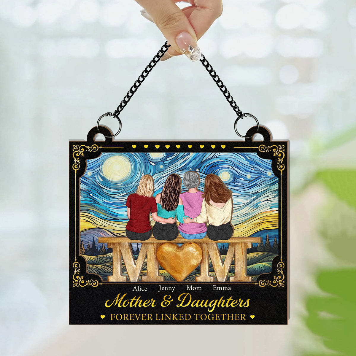 Mother And Daughters Mother's Day Gift For Mom - Personalized Window Hanging Suncatcher