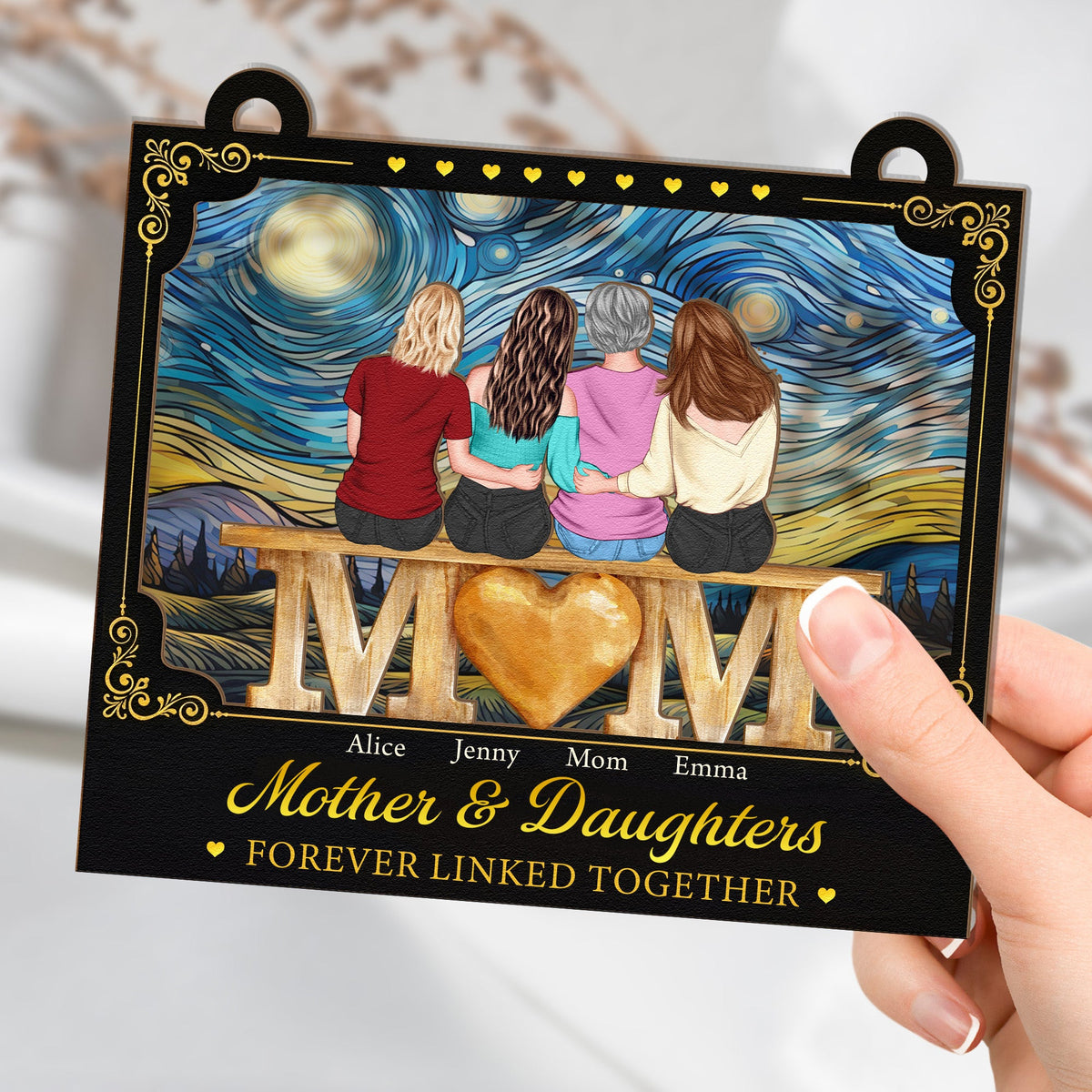 Mother And Daughters Mother's Day Gift For Mom - Personalized Window Hanging Suncatcher