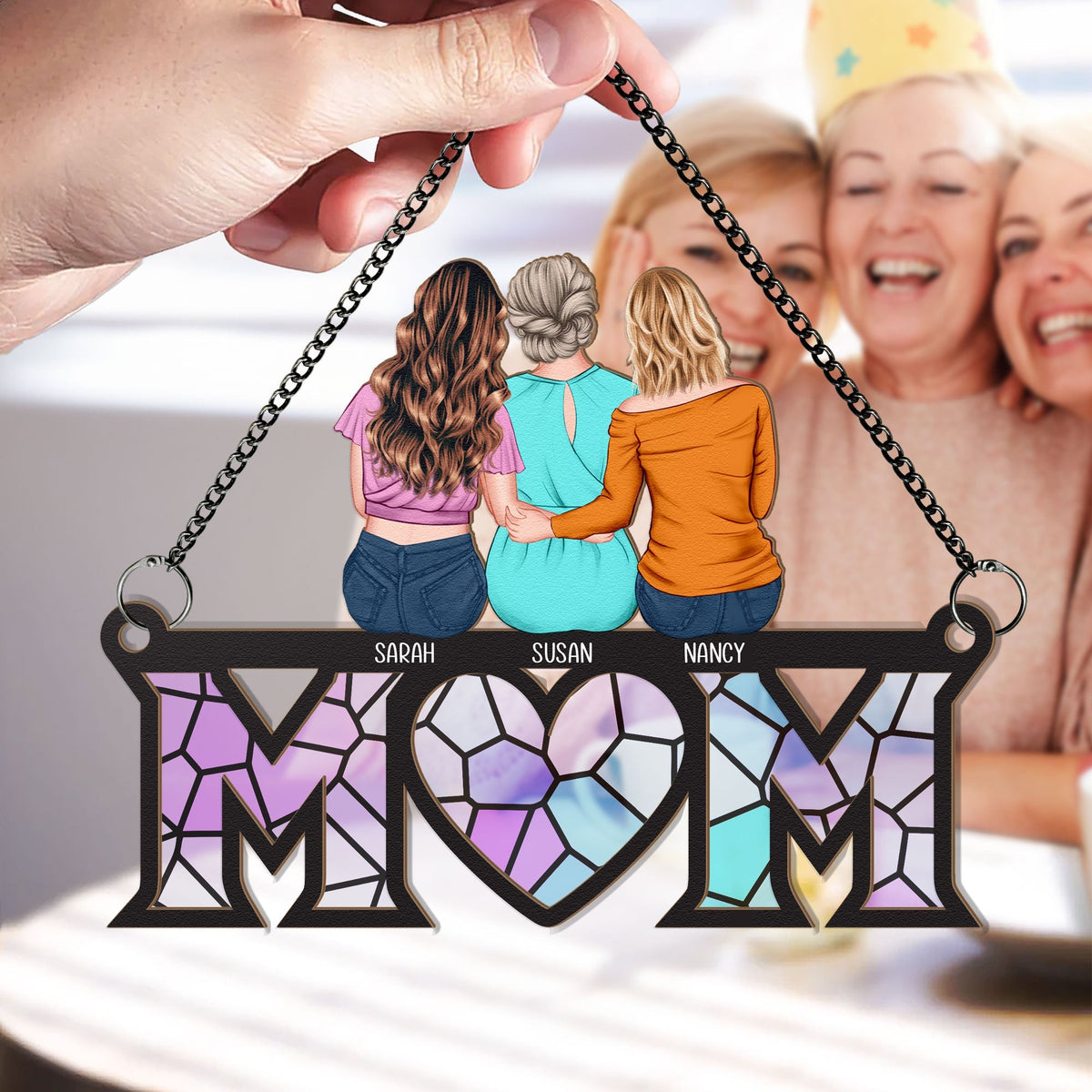Gift For Mom - Personalized Window Hanging Suncatcher Ornament