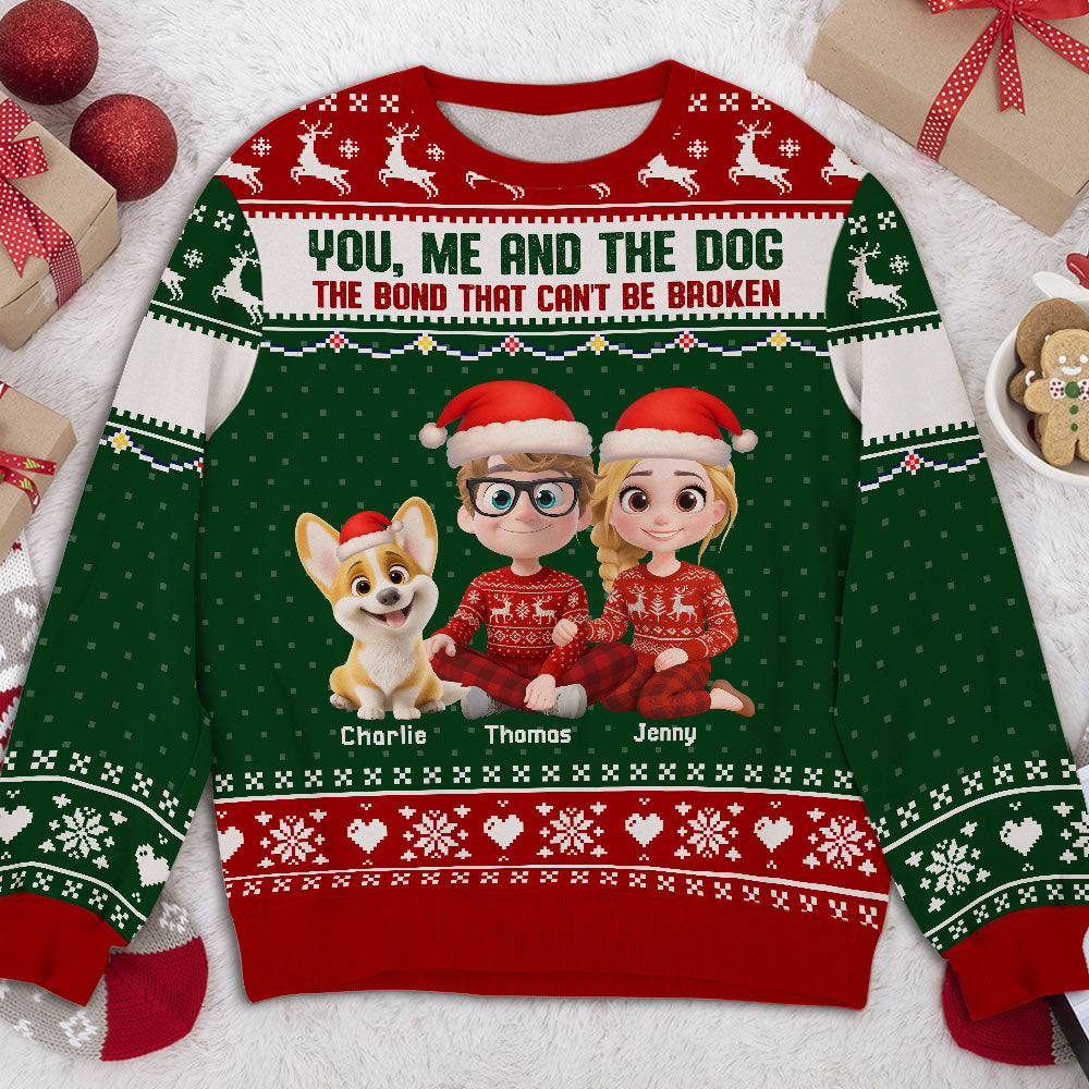 Us And The Dog - Personalized All-Over-Print Sweatshirt