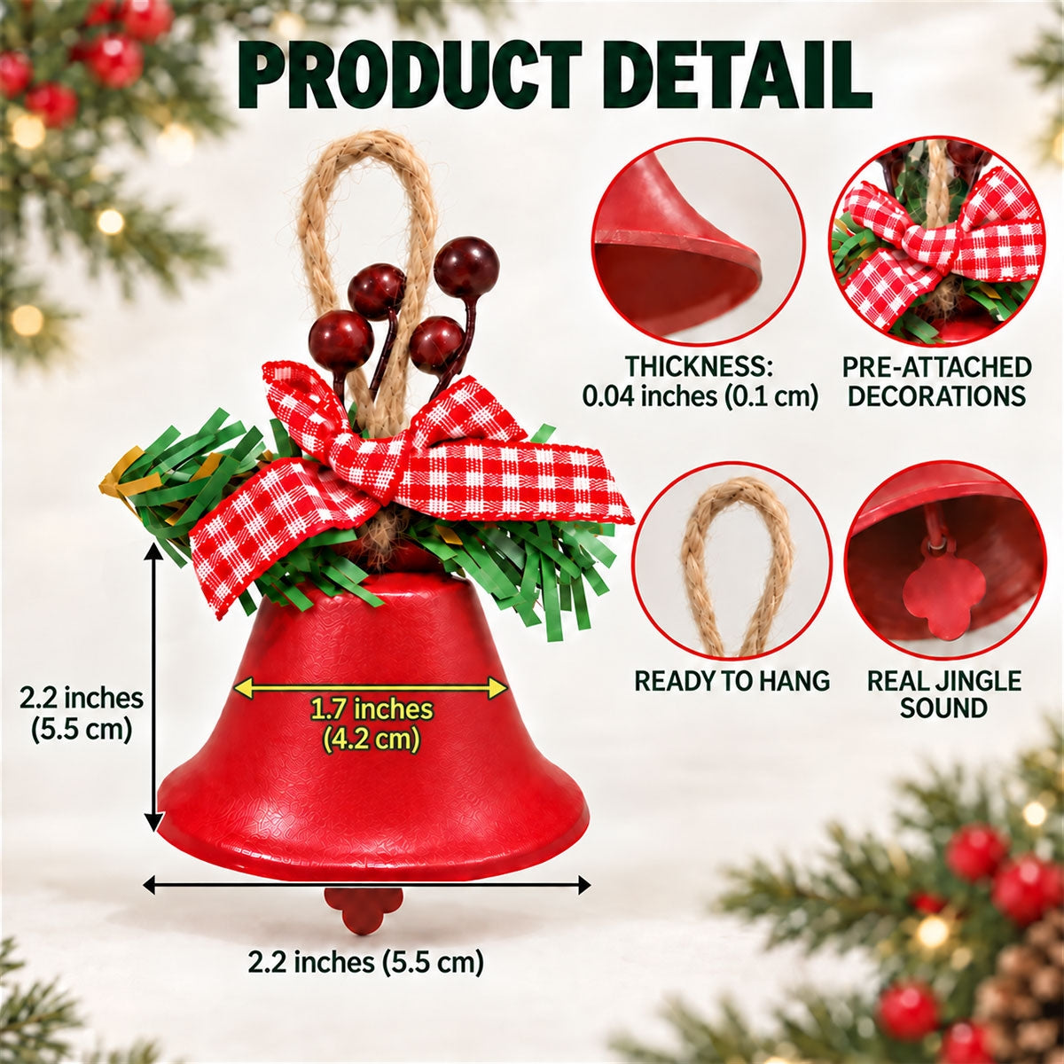 Metal Bell Ornament Product Detail