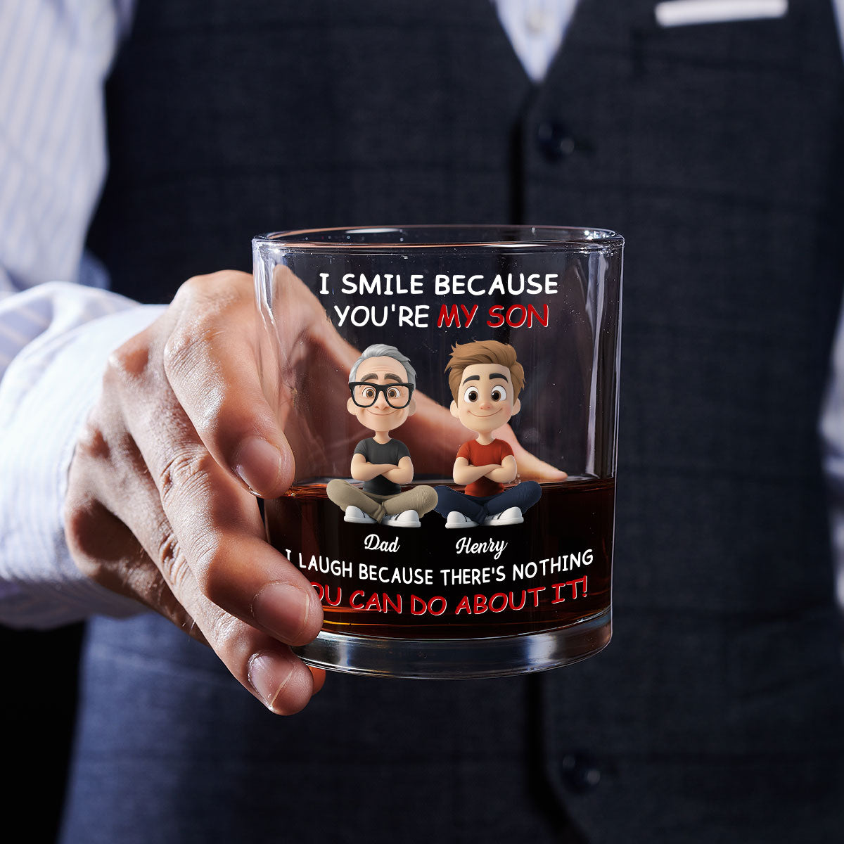 For Son personalized whiskey glass