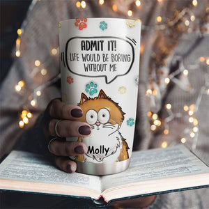 Admit It Cute Cat personalized tumbler - lifestyle
