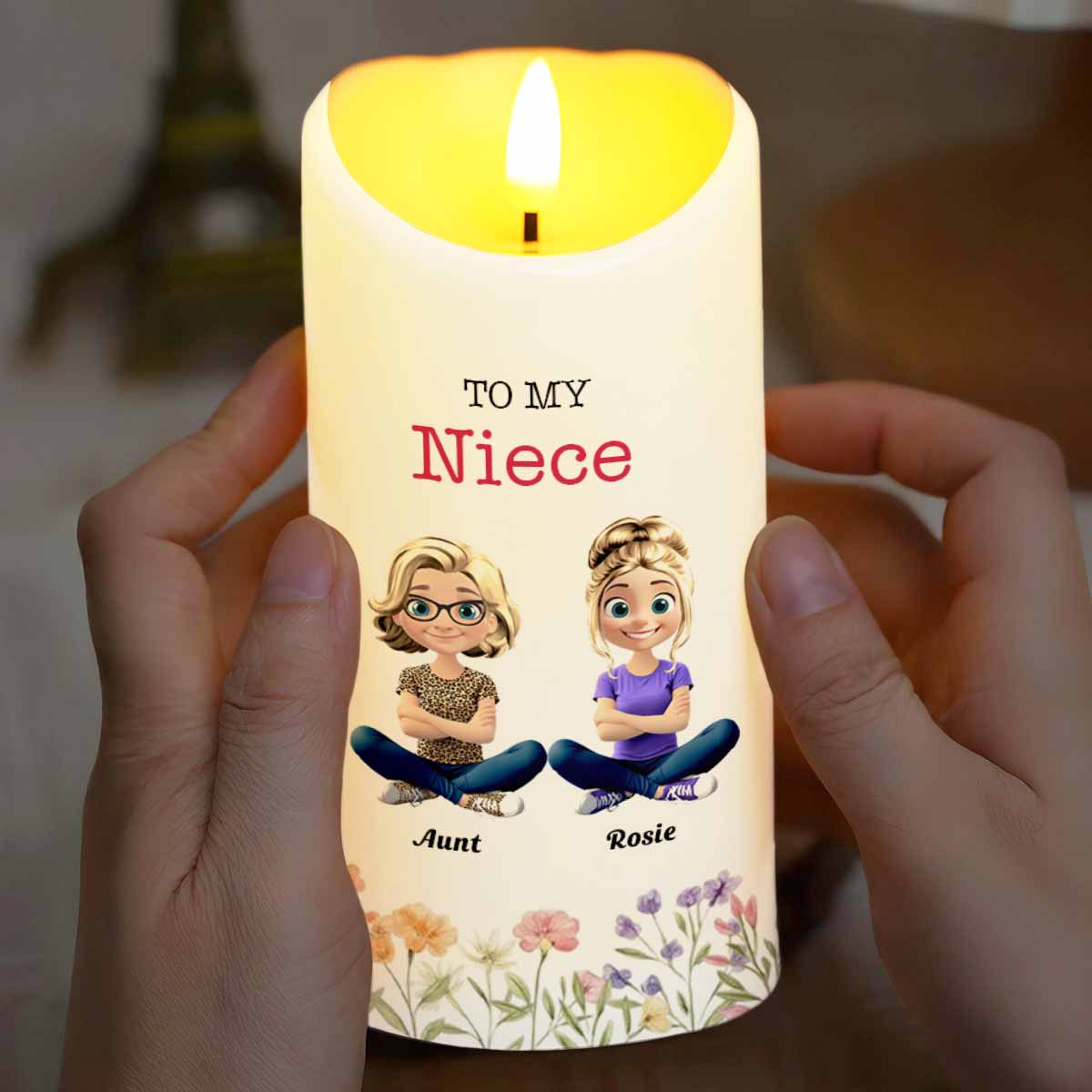 Love Between Aunt & Niece, Always Close At Heart - Personalized Custom LED Candle - NCE012_LECA