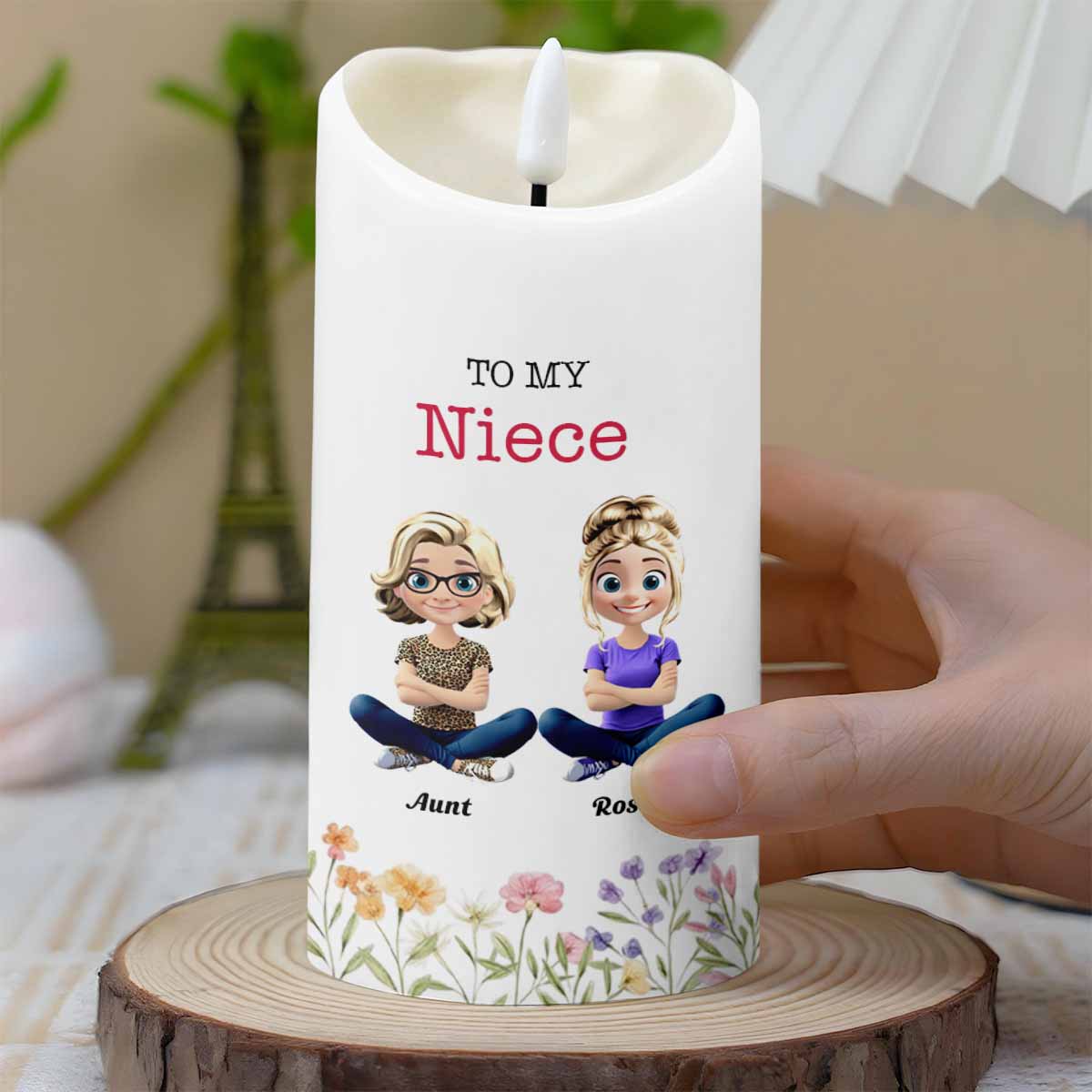 Love Between Aunt & Niece, Always Close At Heart - Personalized Custom LED Candle - NCE012_LECA