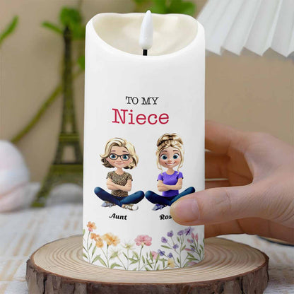 Love Between Aunt & Niece, Always Close At Heart - Personalized Custom LED Candle - NCE012_LECA