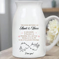 The Bond Between An Aunt & Niece, Hearts And Floral Designs - Personalized Ceramic Flower Vase