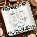 The Bond Between An Aunt And Niece Unbreakable Leopard Flower - Personalized Custom Jewelry Dish, Ceramic Dish, Square Shape - NCE014_SCRF