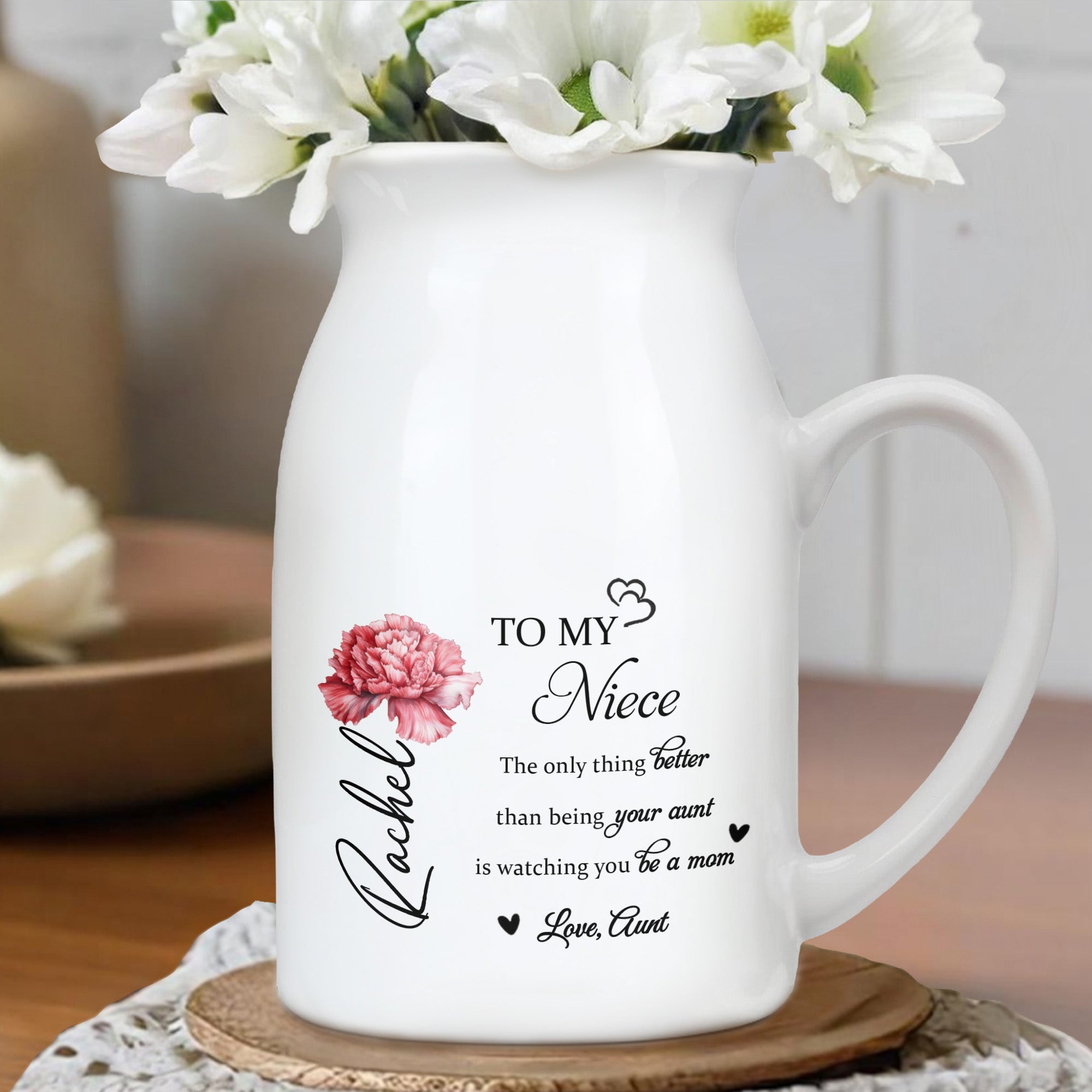 To My Niece, The Only Thing Better, Flowers - Personalized Ceramic Flower Vase