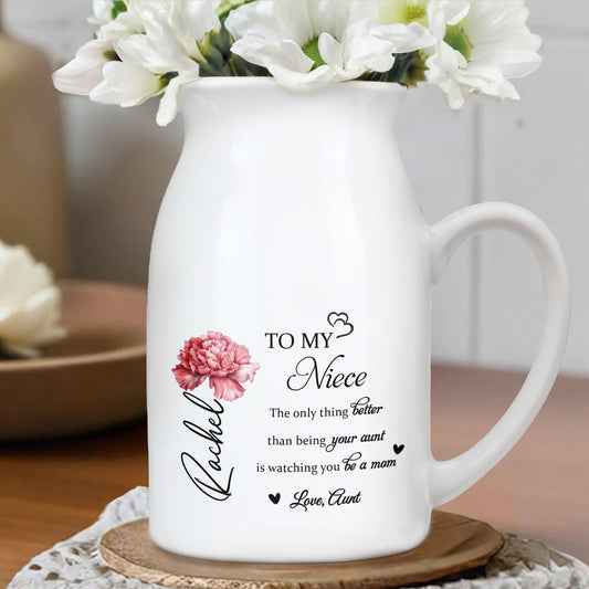 To My Niece, The Only Thing Better, Flowers - Personalized Ceramic Flower Vase
